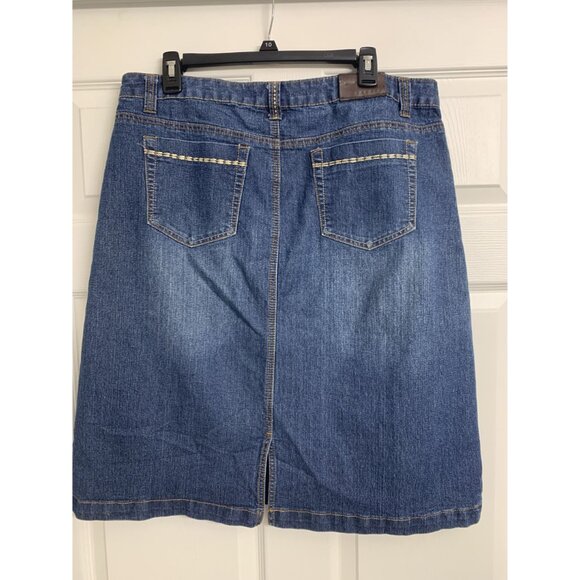 Baccini Cotton Denim A Line Midi Skirt Size 14 - Picture 3 of 8